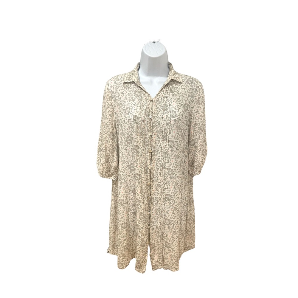 The Drop Women's Sage Print Button Down Balloon S… - image 5